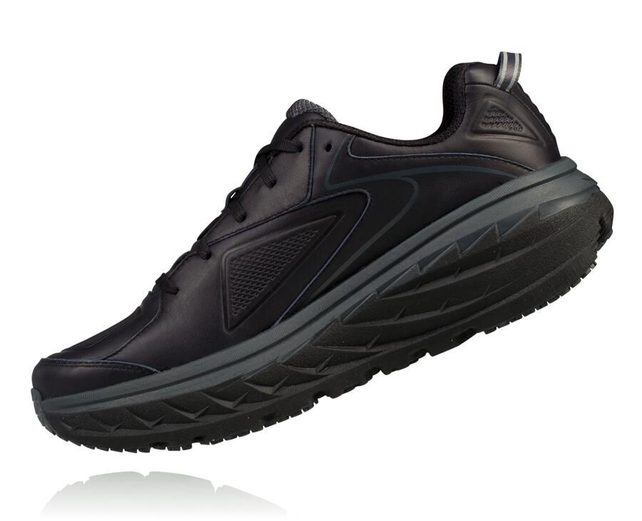 Hoka One One ランニングシューズ メンズ 黒 - Bondi レザー - TO6815024